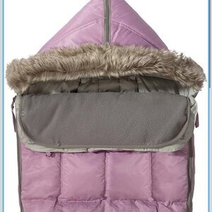 Cozy Kids Hooded 7AM Stroller Blanket - Purple and Gray